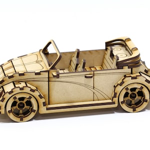 3D-puzzel | Iconische keverauto | 3 mm mdf-houten bordpuzzel | 3D-puzzel kever autopuzzel @ 107 stukjes | GEEN instructies | Geen model