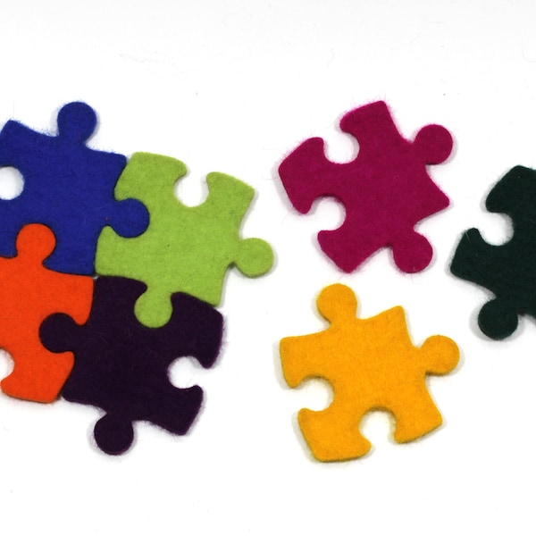 Puzzle Piece Coasters | Trivet | Mousepad | Placemats | 100% Merino Wool Felt Puzzle Pieces | 12 Colors | Design Your Own Coaster, Trivet