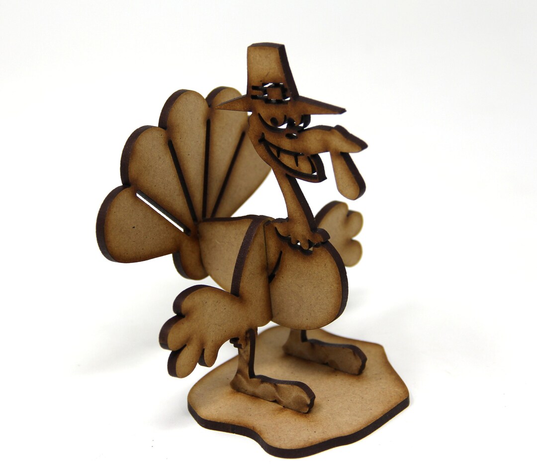 Turkey 3D Puzzle Small Wooden Turkey Puzzle 3mm MDF Wood 3D Turkey