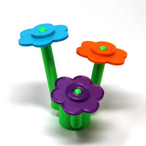 PLA Flower Bouquet | PLA (Plastic) 3D Printed Flowers | Colorful Small Flower Bouquet | Home Décor | Colorful PLA 3D Printed Flowers