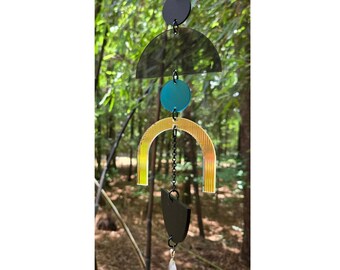 architectural suncatcher • geometric window hanging • modern acrylic prism decor