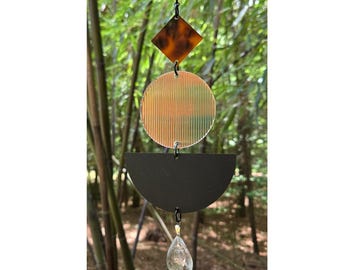 architectural suncatcher • geometric window hanging • modern acrylic prism decor