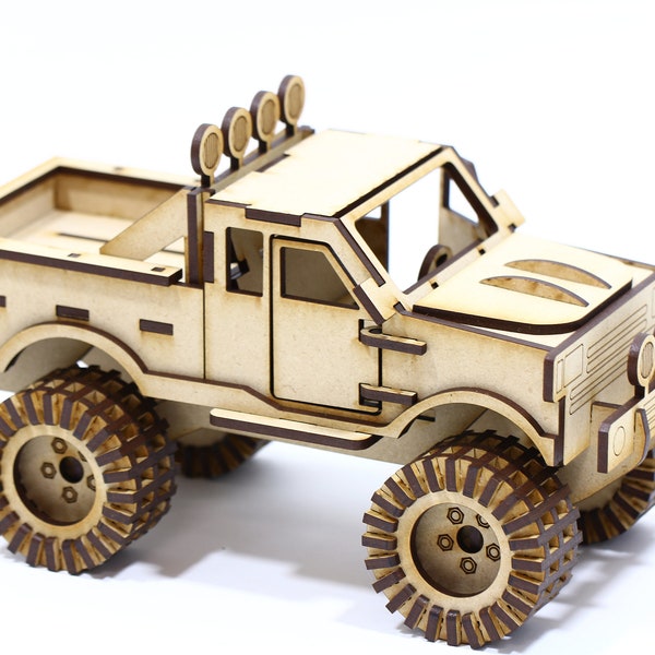 3D Puzzle| Monster Truck Snap Together 3D Puzzle | 3mm MDF Wood Board Puzzle| Self Assembly @ 154 Pieces Puzzle | NO Detailed Instructions