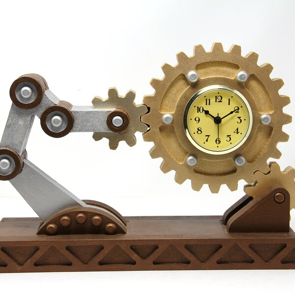 Cnc Wooden Gear Clock Etsy