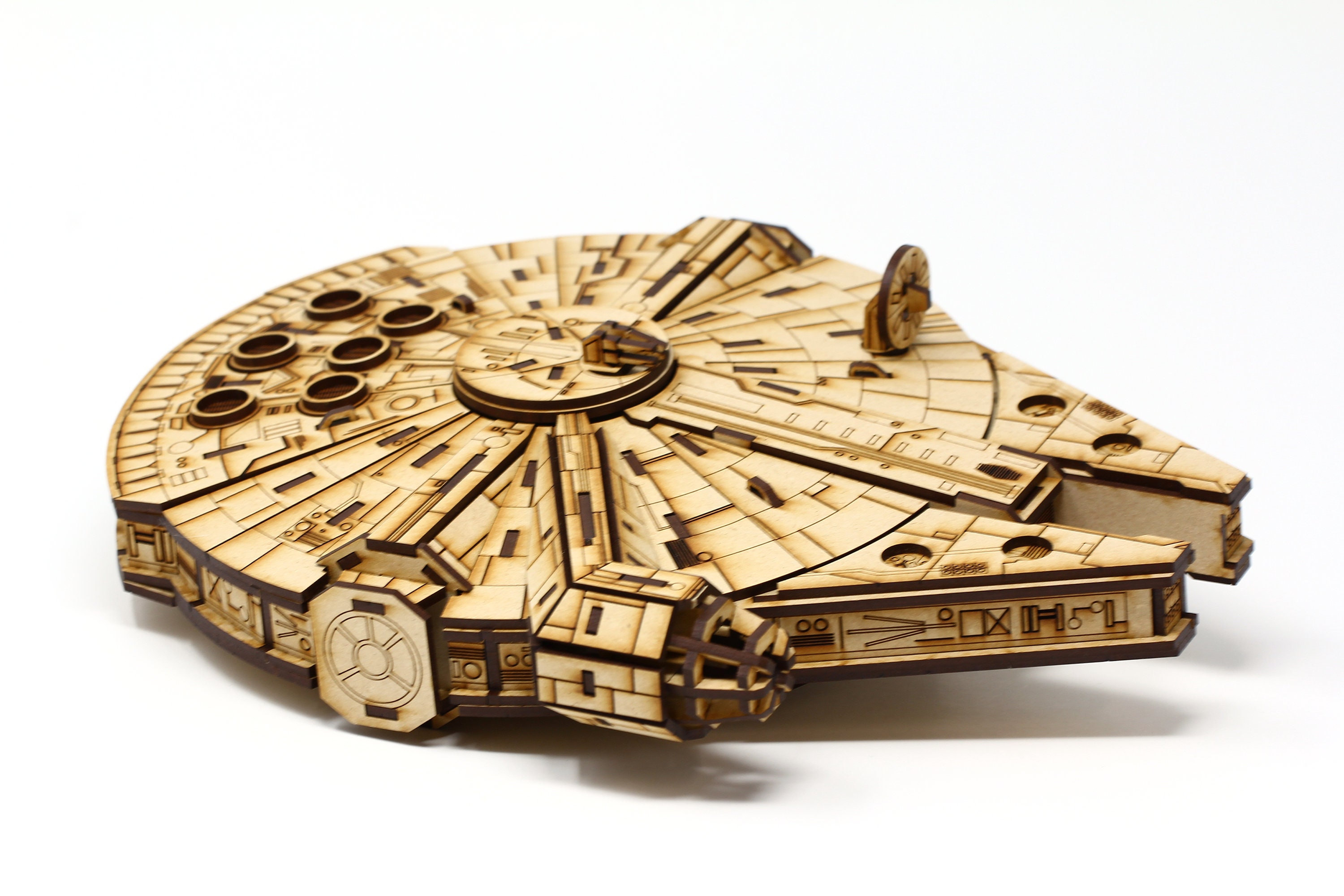 madera 3D / M Falcon Spaceship Rompecabezas 3D - Etsy España