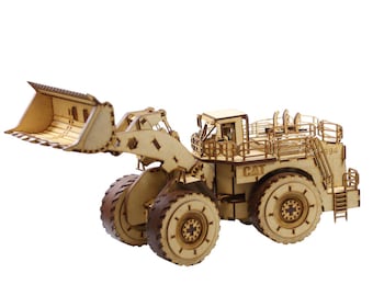 front end loader truck 3d wood puzzle — 170-piece self-assembly