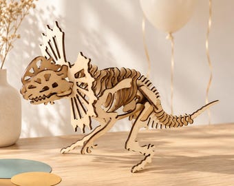 Ceratopsier Dinosaur 3D wood puzzle — 41 - piece self-assembly