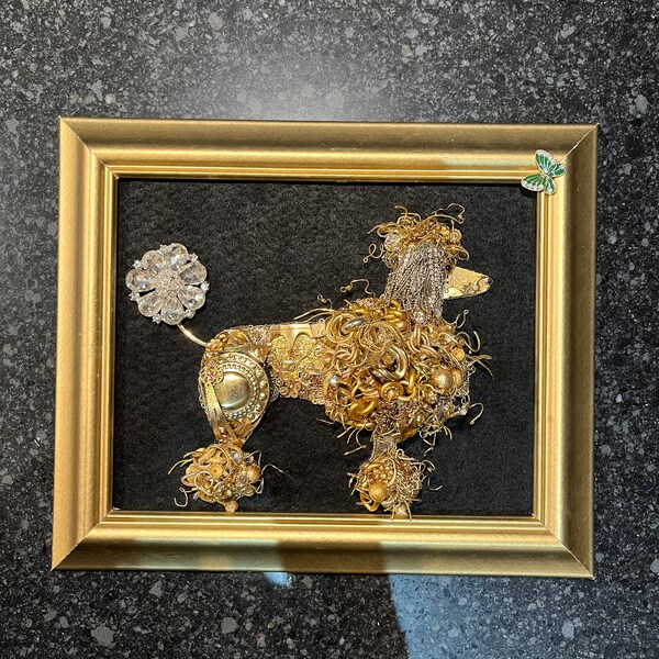 Vintage jewelry art framed vintage jewelry art pictures framed jewelry art wall decor jewelry Christmas tree framed jewelry art dachshunds