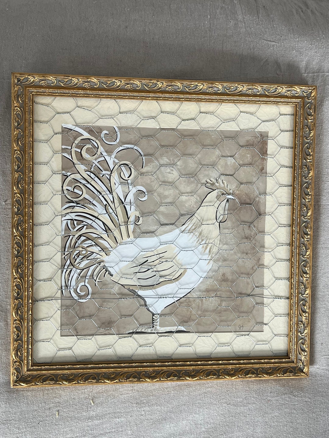 Rooster Farmhouse Rustic Original Art Minimalist Art Rooster Decor