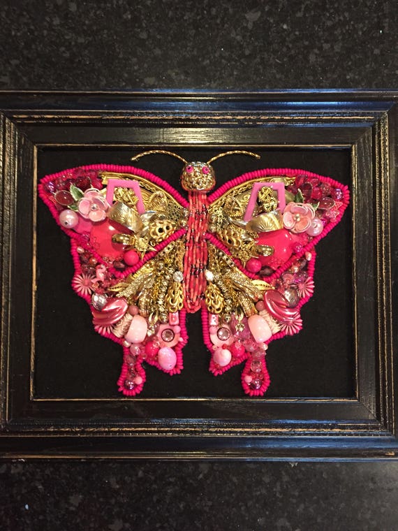 Jewelry Wall Art Jewelry Picture Framed Jewelry Art Vintage Etsy