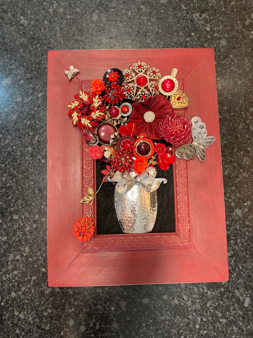 SMALL Jewelry Art Framed Vintage Jewelry Art Pictures Framed Etsy