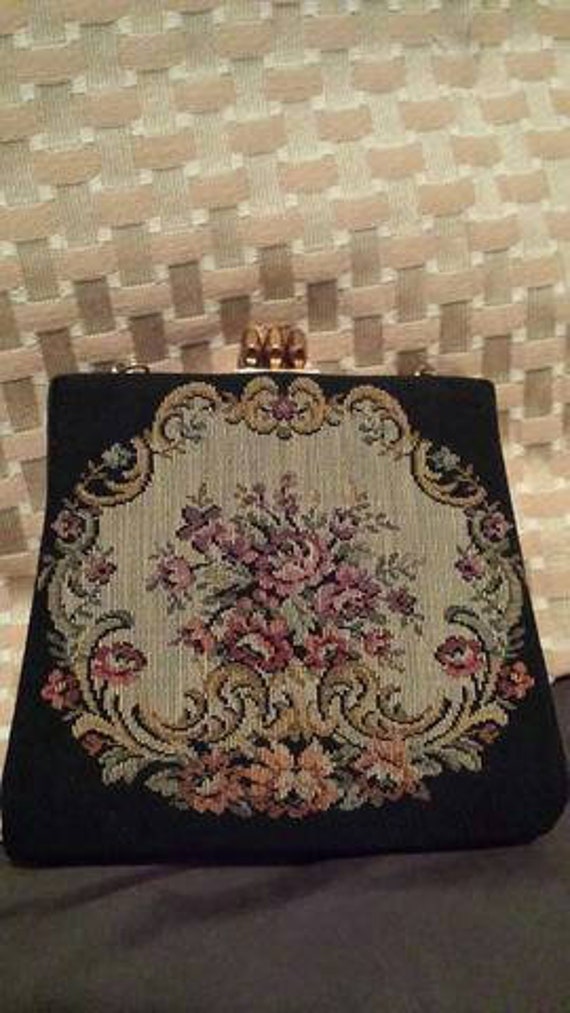 1910-1930s tapestry soirée handbag