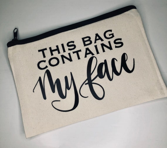 This bag contains my face makeup bag Etsy