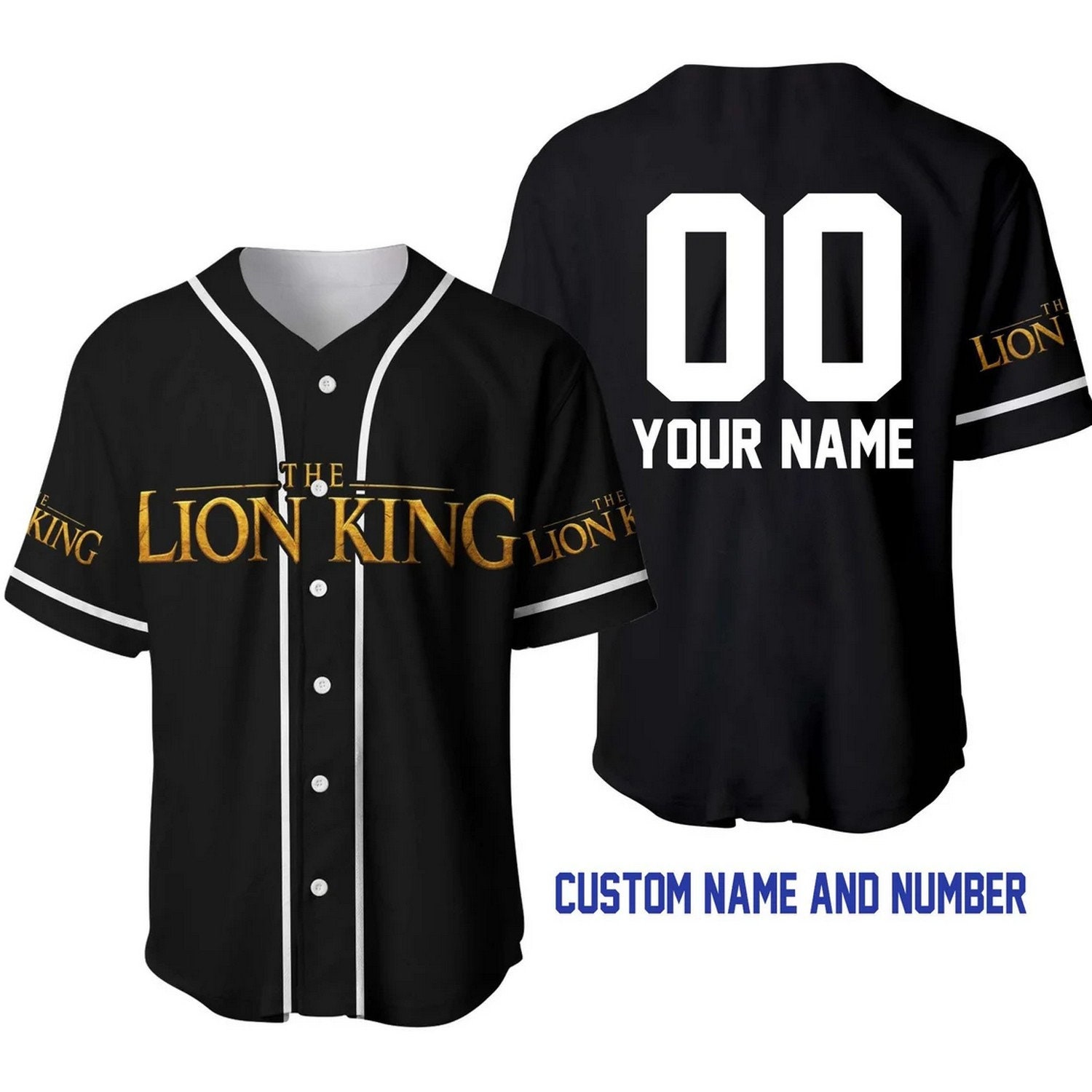 Lion King Black White l Jersey Baseball Jersey