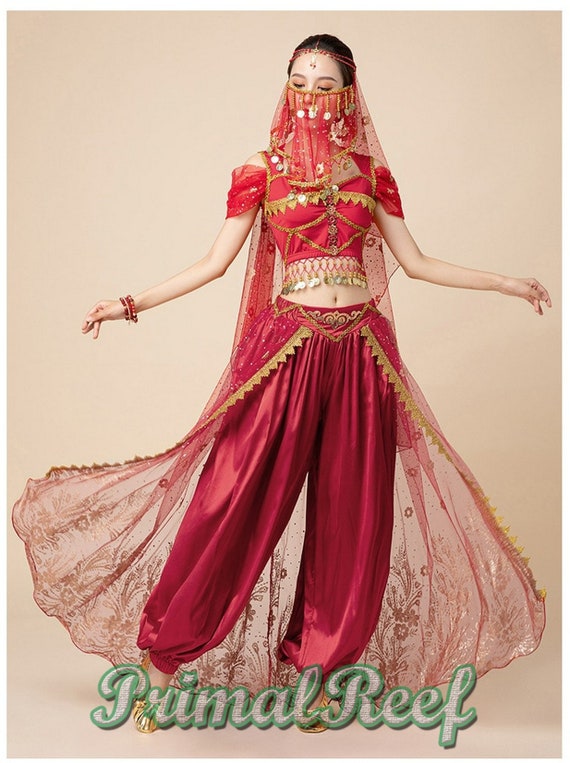 Red 2 Festival Arabian Princess Costumes Indian Dance Etsy