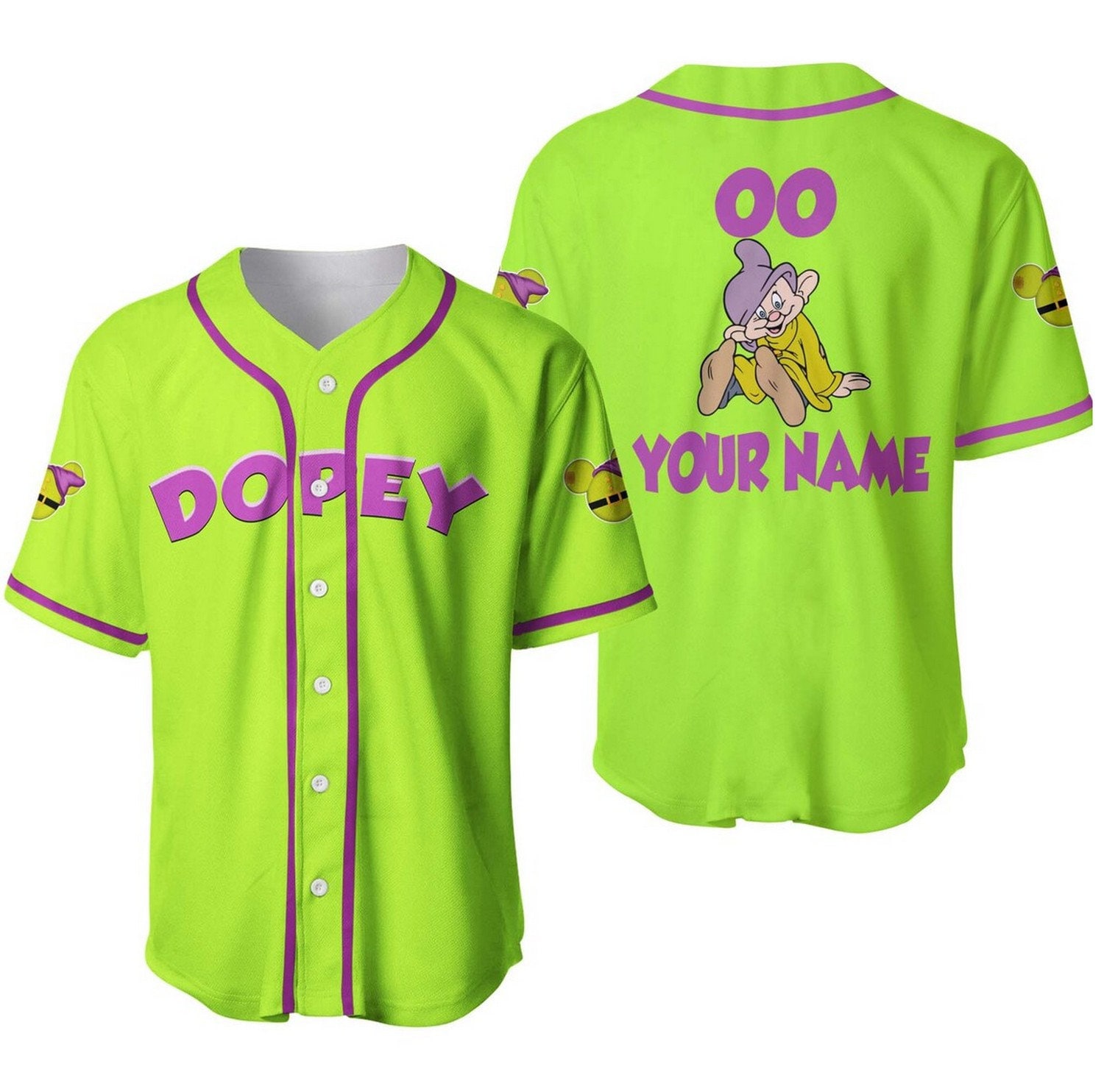 Dopey Dwarf Neon Green Purple l Jersey Shirt,Custom A Nightmare On Elm Street Baseball Jerseys
