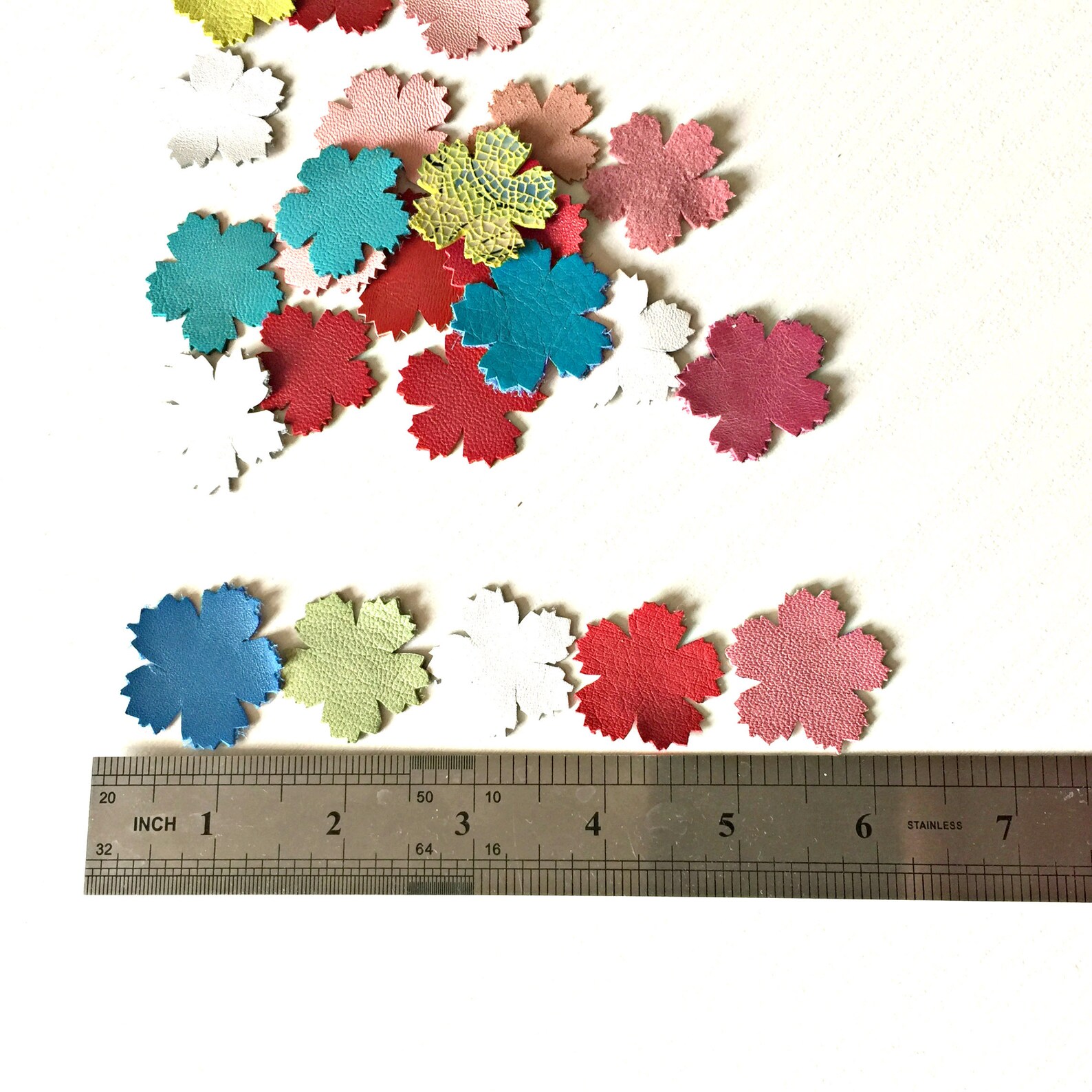 Flower Leather Cut Outs. Leather Flower Tiny Die Cuts. Flower Etsy