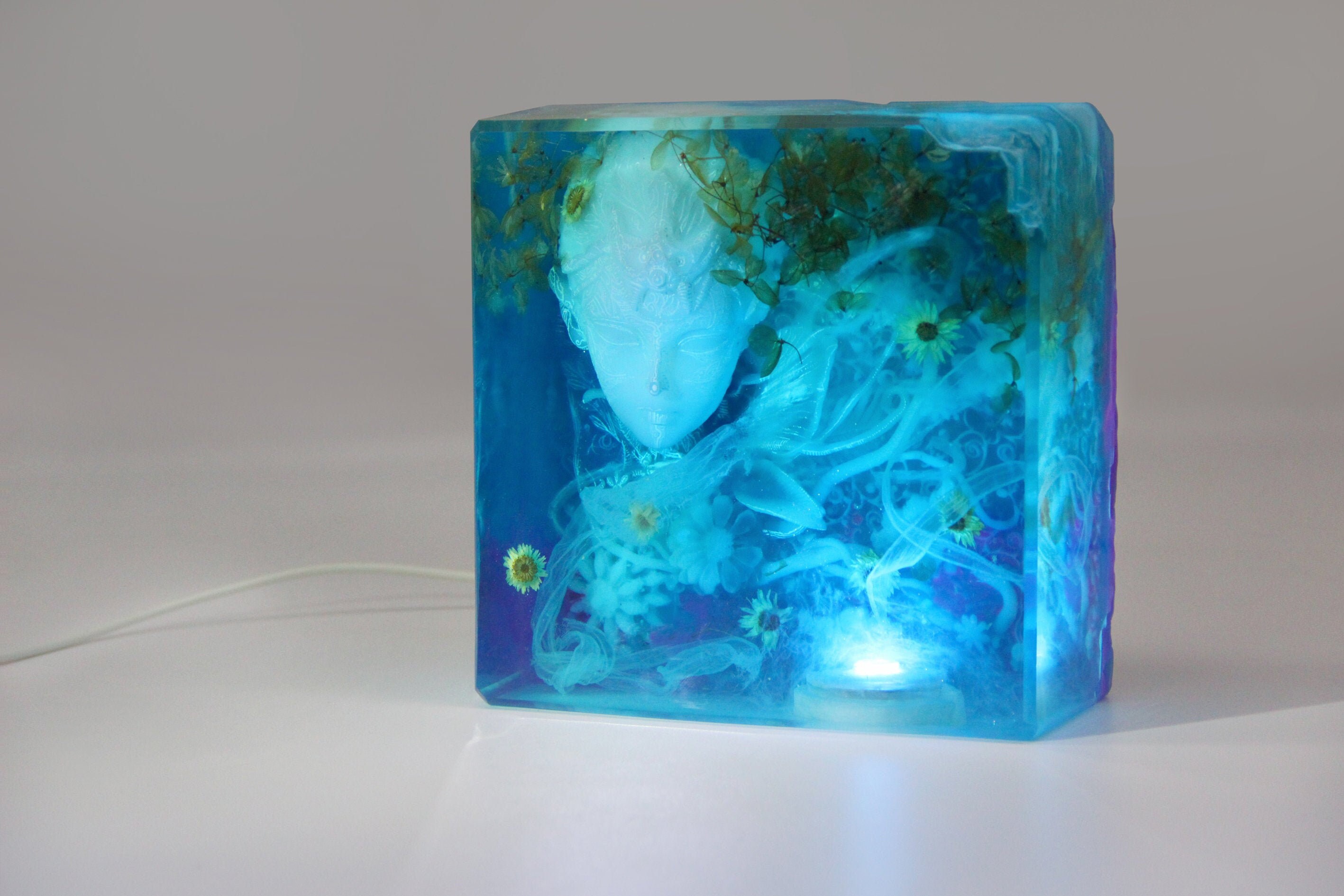 Decorative light Resin lamp Unique light Resin art Unique Etsy