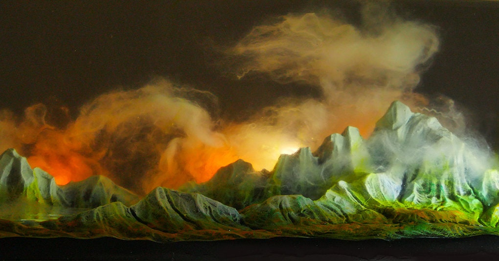 Epoxy Resin Sunrise Sunset Lamp Night Light Diorama Sculpture Etsy