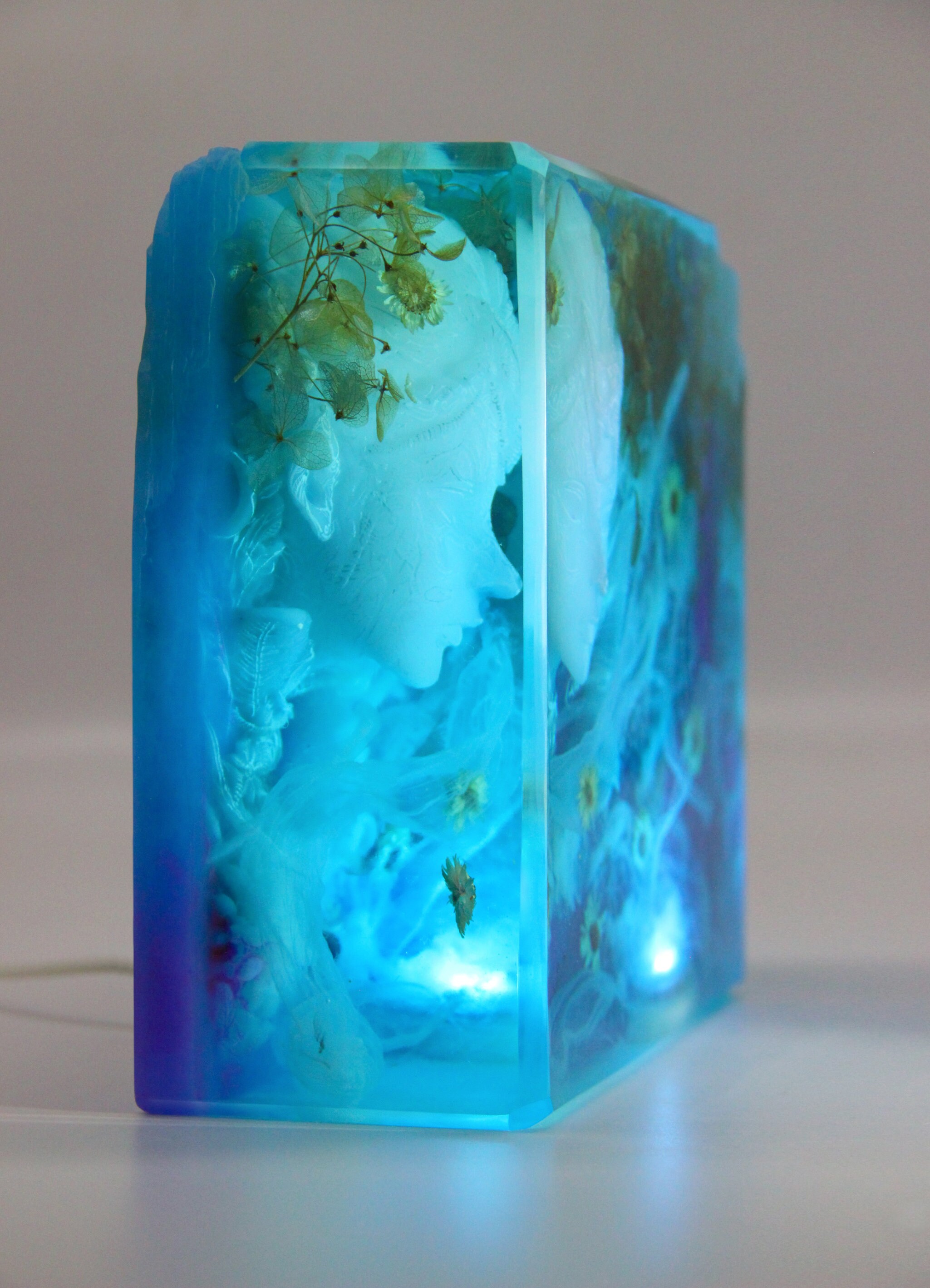 Decorative light Resin lamp Unique light Resin art Unique Etsy