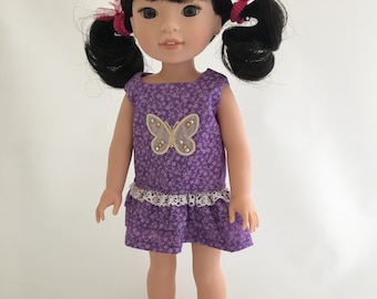 Doll dress; fits Wellie Wisher Dolls; homemade and ready to ship