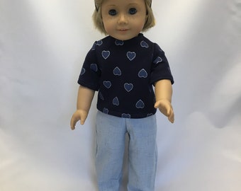 2 pc. outfit; pants and top; 18 inch doll clothes