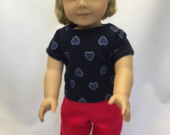 2 pc. doll outfit; pants and top; Fits 18 inch doll; Homemade Ready to ship.