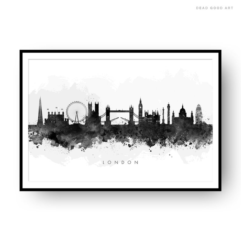 London Skyline London Cityscape England Art Print Wall Art Etsy UK