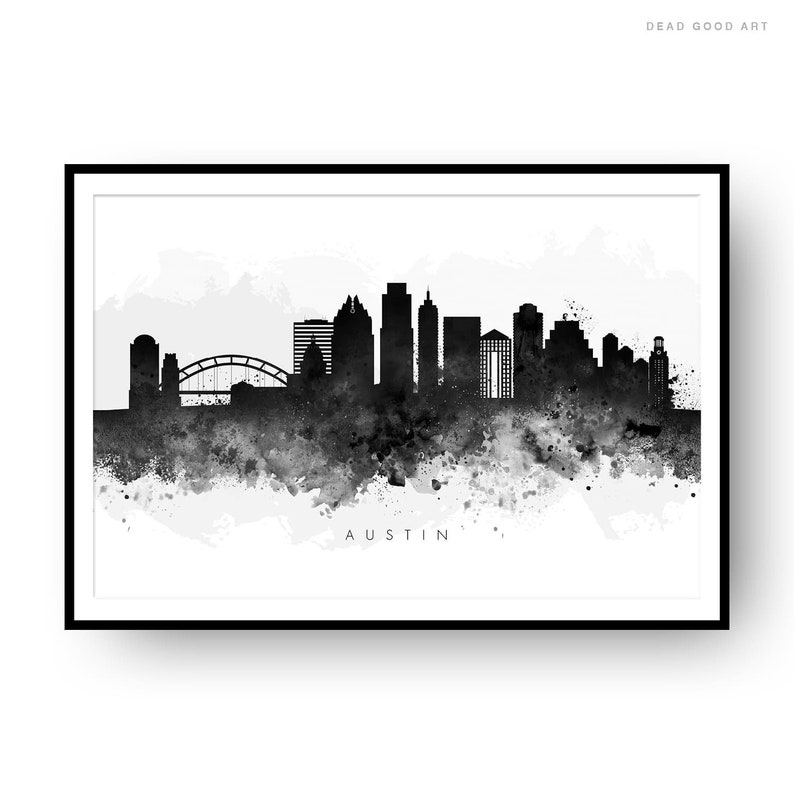 Austin Skyline Austin Texas Cityscape Art Print Wall Art Etsy Italia