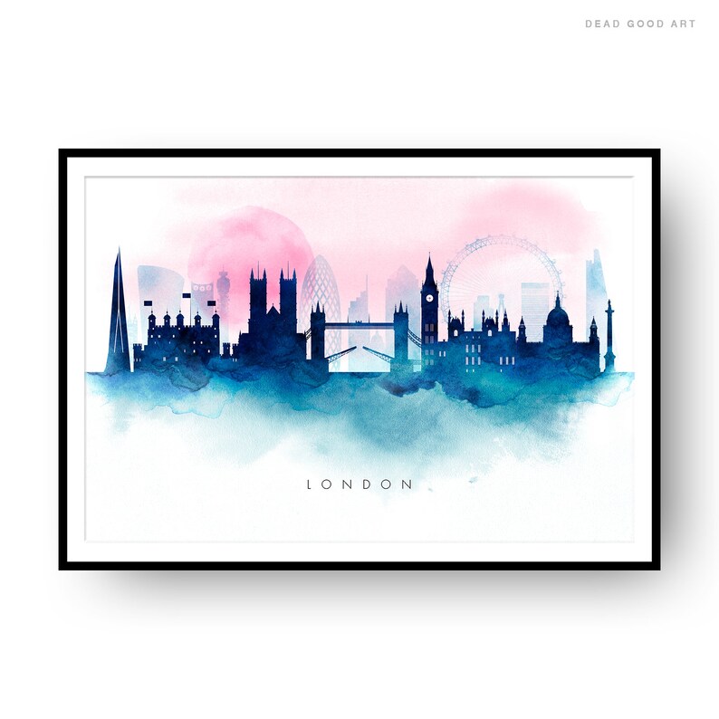 London Skyline London Cityscape England Art Print Wall Art Etsy UK