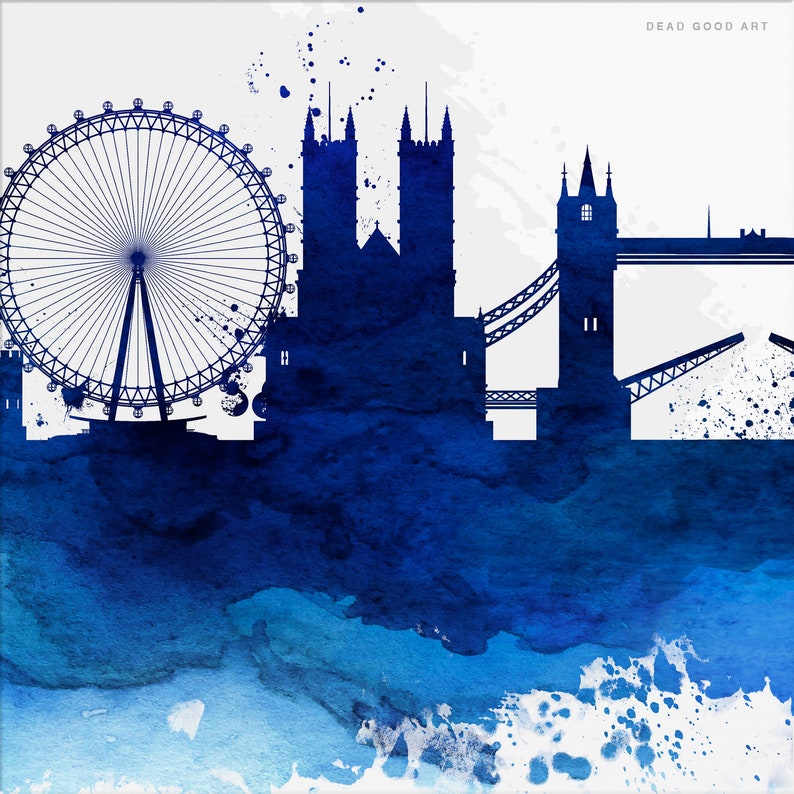 London Skyline London Cityscape England Art Print Wall Art Etsy