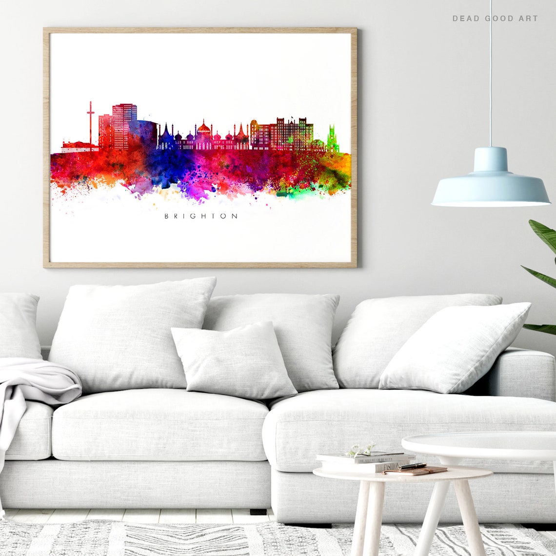 Brighton Skyline PRINTABLE Multicolor On White England UK Etsy