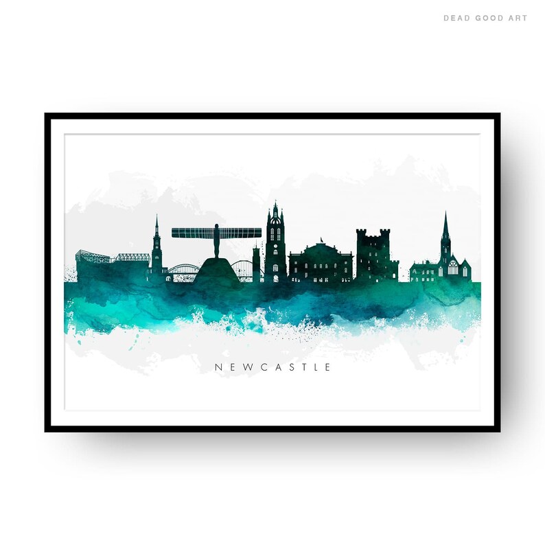 Newcastle England Skyline Cityscape Art Print Wall Art Etsy