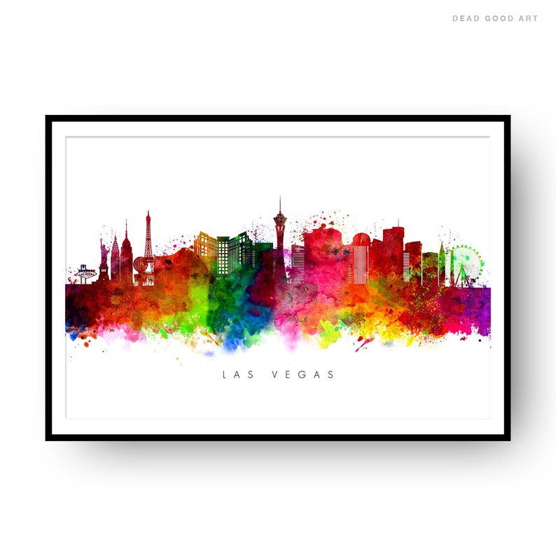 Las Vegas Skyline Las Vegas Nevada Cityscape Art Print Wall Etsy