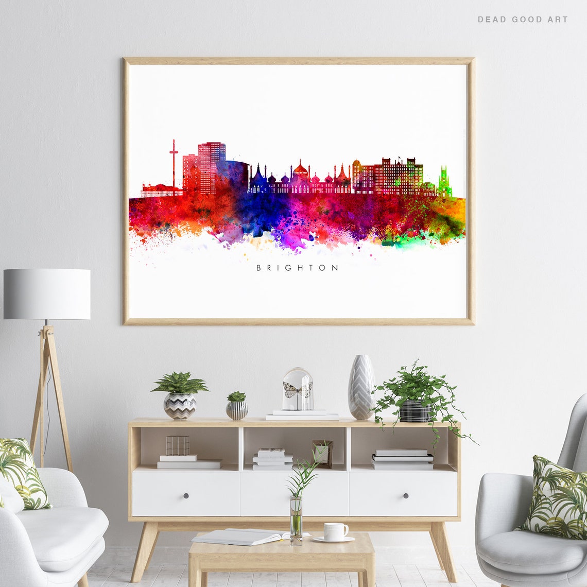 Brighton Skyline PRINTABLE Multicolor On White England UK Etsy