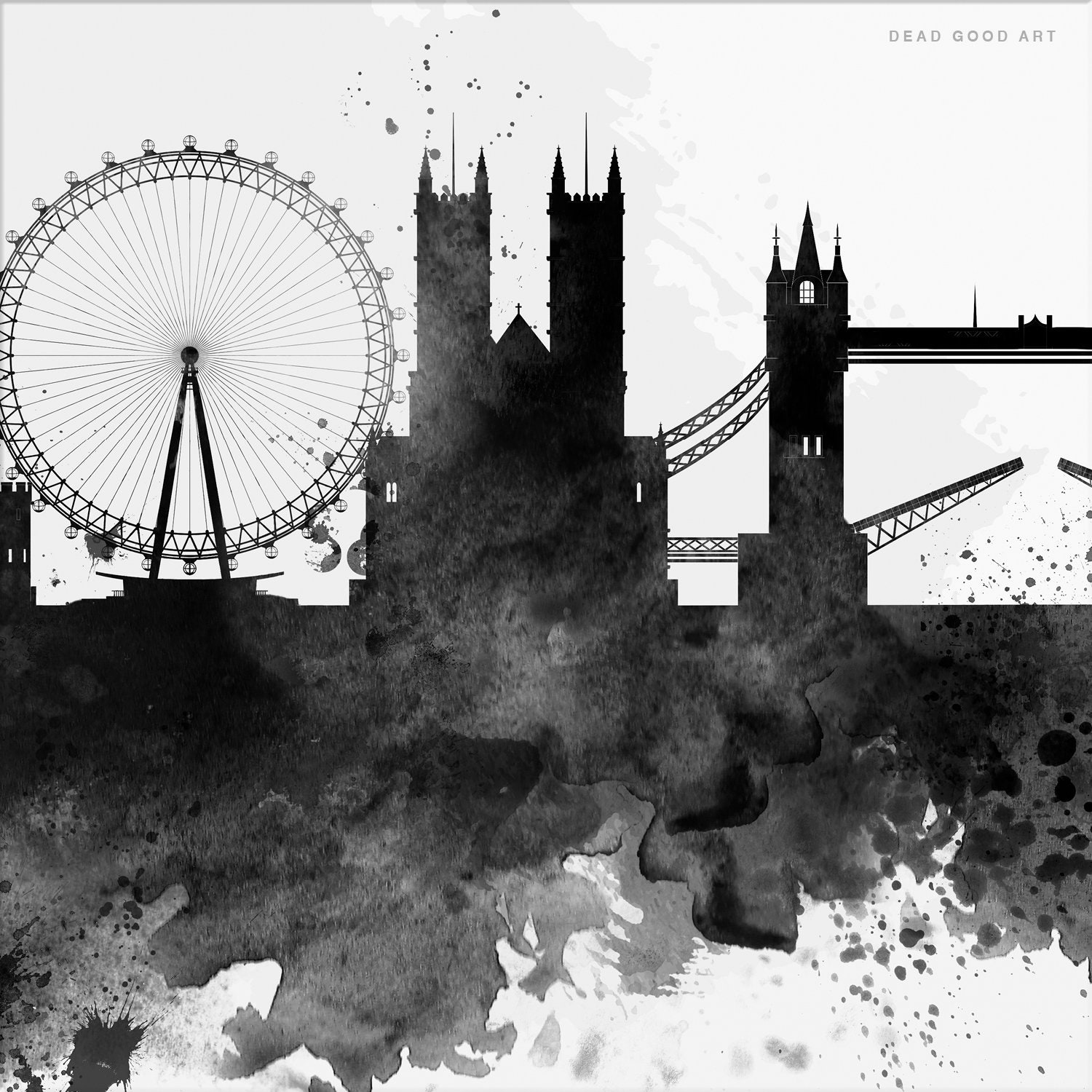 London Skyline London Cityscape England Art Print Wall Art Etsy UK