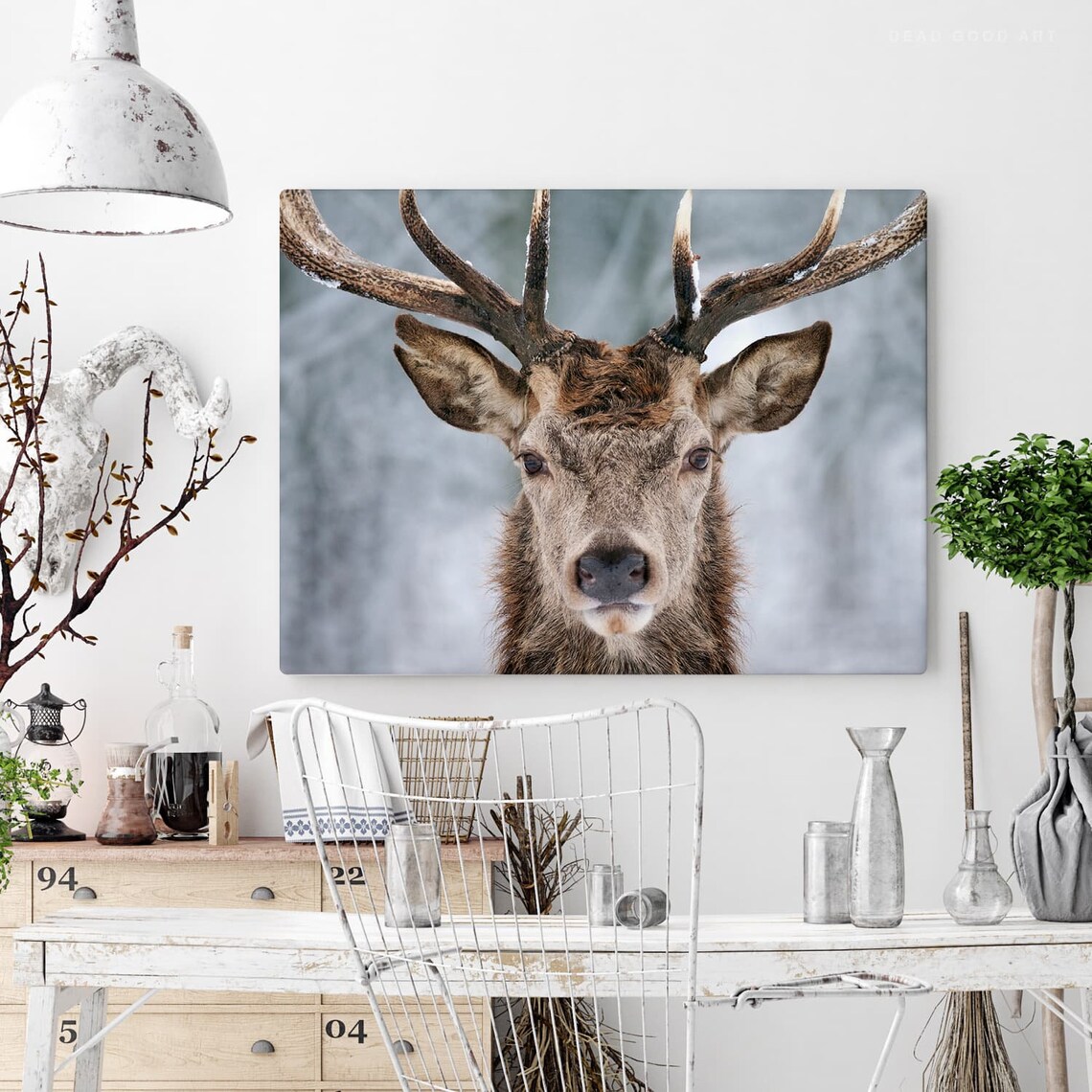 Winter Deer Wall PRINTABLE Deer Art Print Deer Poster Deer Etsy