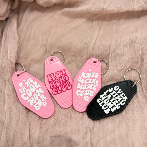 MOM motel keychain (many options!) | mom gift, mama, mom club, hot mom, cool mom, mothers day, overstimulated, funny mom, gift for her