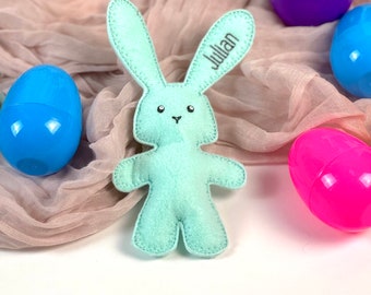 Personalized Embroidered Stuffed Felt Bunny | Easter, customized, baby, kid, basket, gift, name, plushl, stuffy, rabbit, ears, bunny, gift