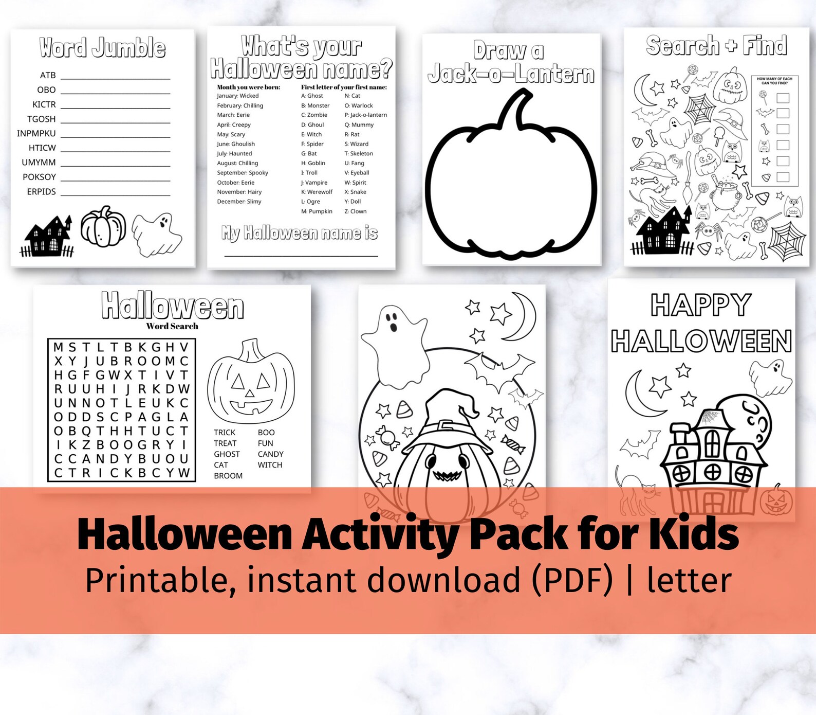 Printable Halloween Activity Sheet Pages for Kids Kid Activity ...