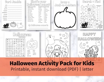 Printable Halloween Activity Sheet Pages for Kids | kid activity, Halloween printable, download, halloween party activity, halloween color