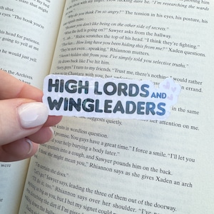 Fourth Wing/ACOTAR-inspired sticker holographic, glitter, quote, bookish, wing leader, fantasy, xaden, rhysand, rhys, iron flame, high lord image 1