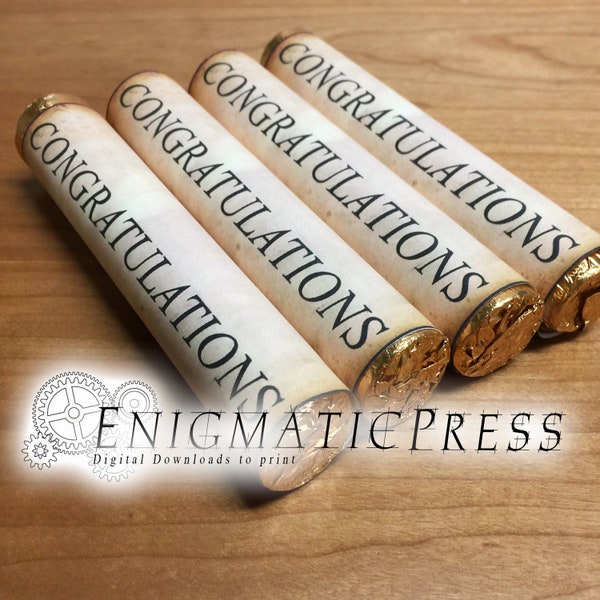 Editable Diploma styles Rolo wrapper labels, easy DIY PDF, instant digital download home printable