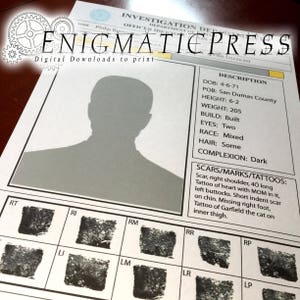 Officer Id template, Fully editable Adobe Illustrator, and PDF file, prop police paperwork, home printable, crime investigation