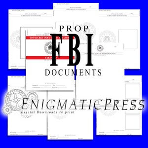 ¡Gráficos de documentos de estilo FBI, películas, cosplay, bricolaje, para imprimir en casa, descarga digital, archivos PDF y JPG editables!