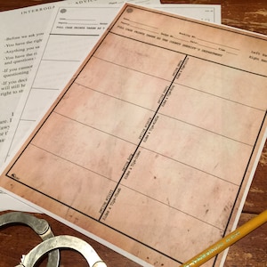 May include: A brown paper form with the title "Full Case Prints Taken at the County Sheriff's Department". The form has columns for "Left Hand", "Right Hand", "Little Finger", "Ring Finger", "Middle Finger", "Index Finger", "Thumb", and "Bottom", with spaces for "Slides & Type-Thumb", "Slides & Type-Index", "Slides & Type-Middle", "Slides & Type-Ring", "Slides & Type-Little", "Ring Rolled", "Middle Rolled", "Index Rolled", and "Thumb Rolled".