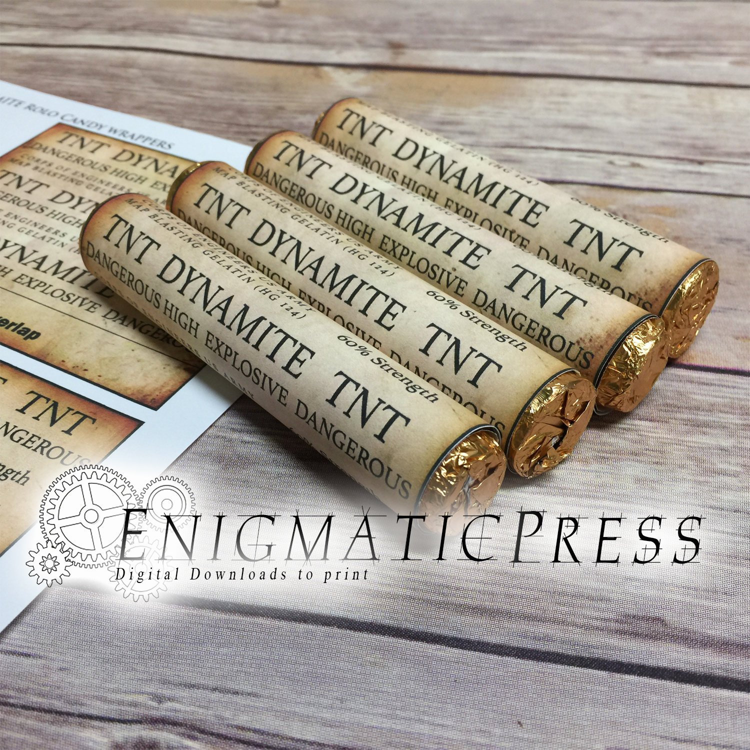 Dynamite Tnt Rolo Wrappers Diy Pdf Instant Digital Download Etsy