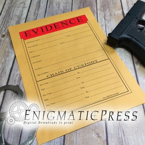 封筒やバッグ用の証拠の連鎖グラフィック、8x10 および 5x7、PDF、JPG、PNG、ファイル! DIY、家庭で印刷可能、デジタルダウンロード
