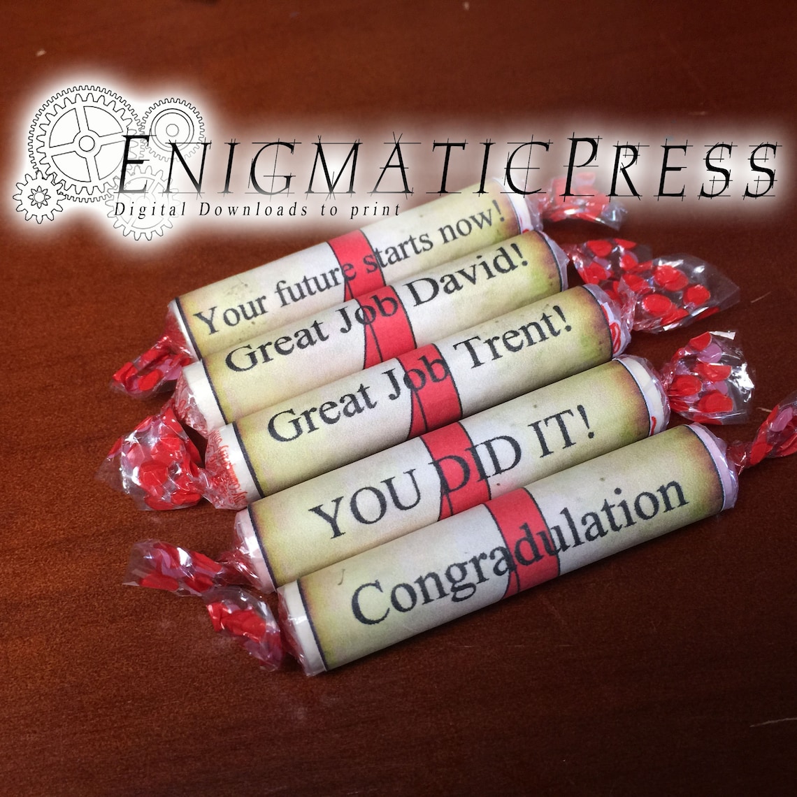 Editable Diploma Style Smarties Labels Blue Red and No | Etsy