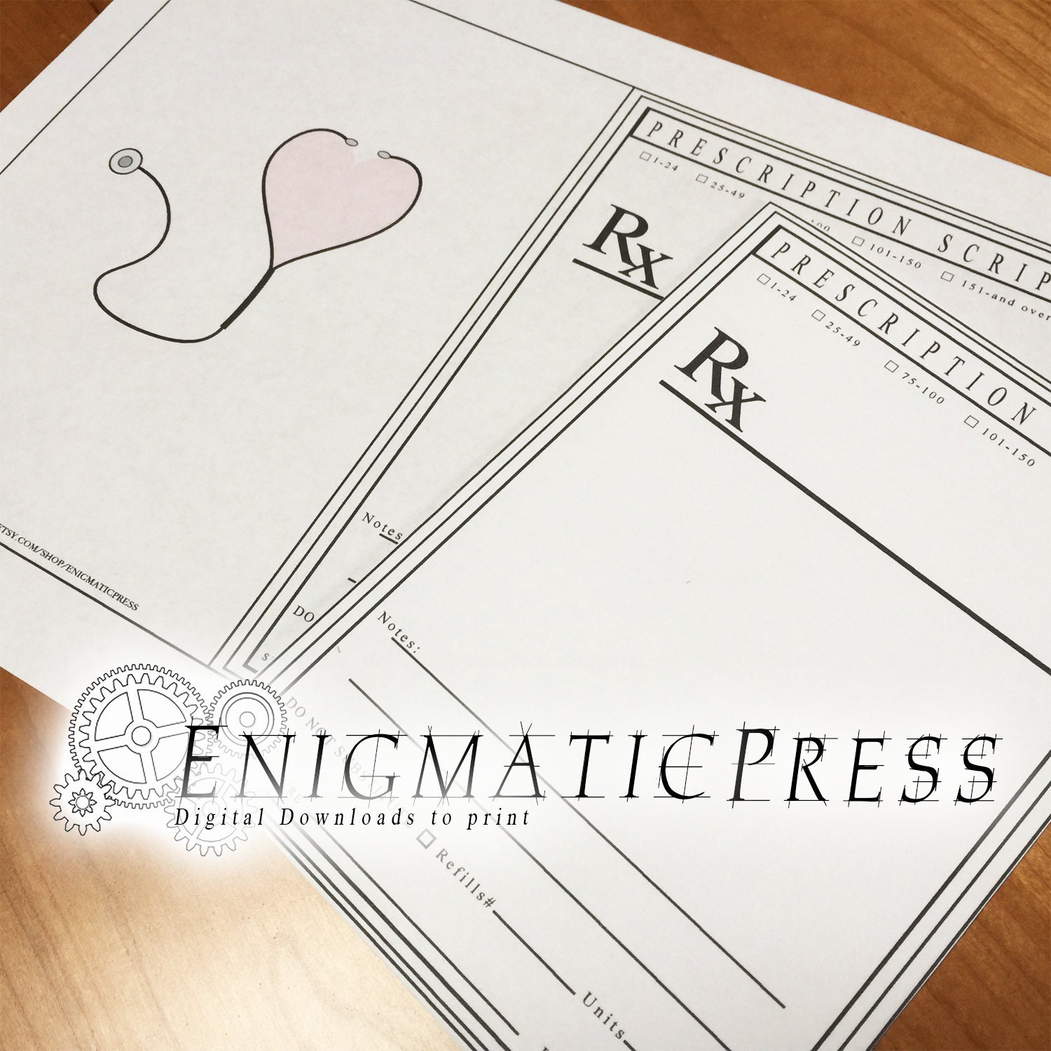Editable Prescription Heart Labels 5 Item Value Pack, Water, Altoids ...